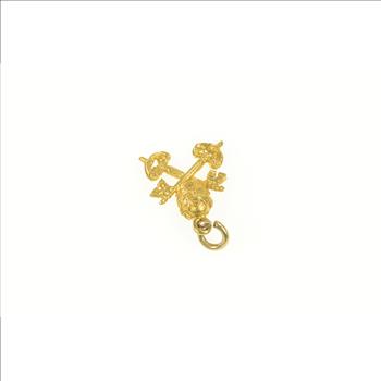 18K 3D Keys Crown Papal Vatican Insignia Yellow Gold Charm/Pendant