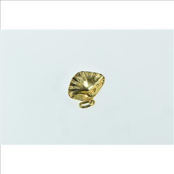 18K 3D Venus Enamel Oyster Sim. Pearl Statement Yellow Gold Charm/Pendant