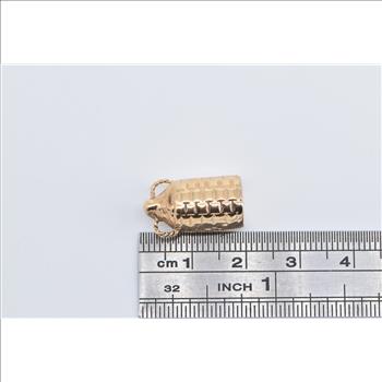 18K 3D Wine Cask Bottle Handled Jug Yellow Gold Charm/Pendant