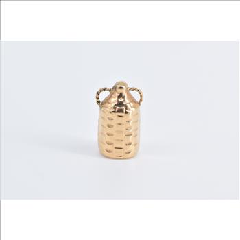 18K 3D Wine Cask Bottle Handled Jug Yellow Gold Charm/Pendant