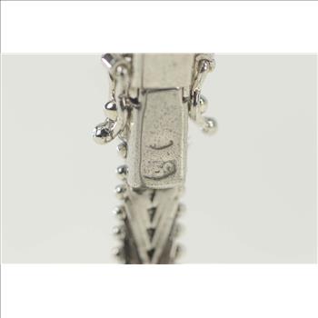 18K 4.00 Ctw Sapphire Squared Cluster Statement White Gold Bracelet 7.25