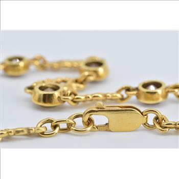 18K 4.12 Ctw Fancy Brown Natural Diamond Chain Yellow Gold Necklace 15