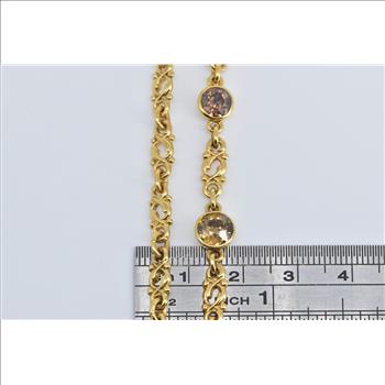 18K 4.12 Ctw Fancy Brown Natural Diamond Chain Yellow Gold Necklace 15