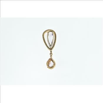 18K 5.05 Ctw Morganite Diamond Drop Rose Gold Pendant