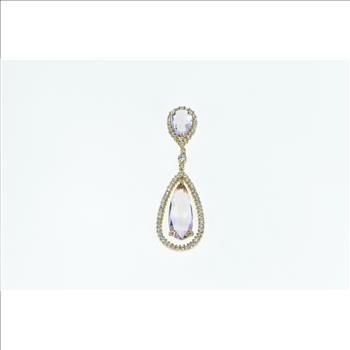 18K 5.05 Ctw Morganite Diamond Drop Rose Gold Pendant