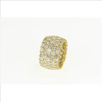 18K 8.80 Ctw Pave Diamond Encrusted Band Yellow Gold Ring, Size 6