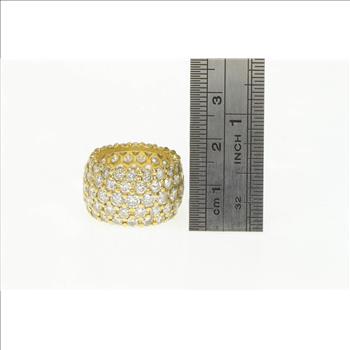 18K 8.80 Ctw Pave Diamond Encrusted Band Yellow Gold Ring, Size 6