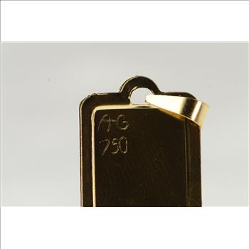 18K Allahu Akbar Arabic Islamic Script Faith Yellow Gold Pendant