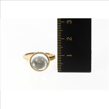 18K Almaza Designer Diamond Aquamarine Rose Gold Ring, Size 6