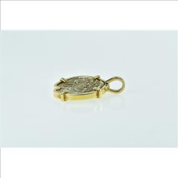 18K Ancient Coin Vintage Statement Yellow Gold Pendant