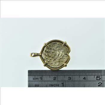 18K Ancient Coin Vintage Statement Yellow Gold Pendant