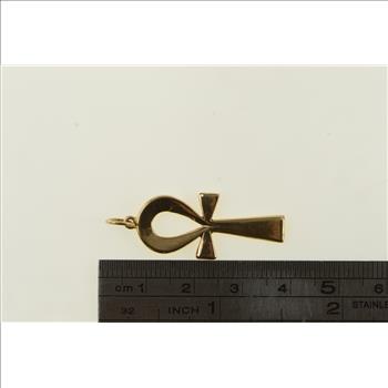 18K Ankh Egyptian African Life Symbol Yellow Gold Pendant