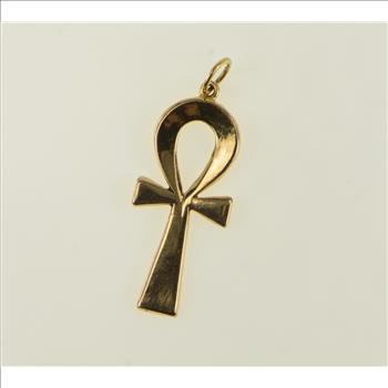 18K Ankh Egyptian African Life Symbol Yellow Gold Pendant