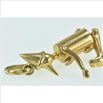 18K Articulated Puppet Pinocchio Marionette Yellow Gold Charm/Pendant