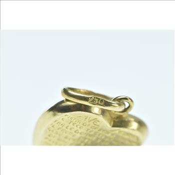18K Ave Maria Spanish Prayer Virgin Mary Heart Yellow Gold Charm/Pendant