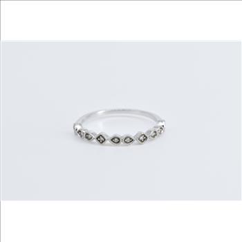 18K Bony Levy Diamond Stacking Wedding Band White Gold Ring, Size 7.25