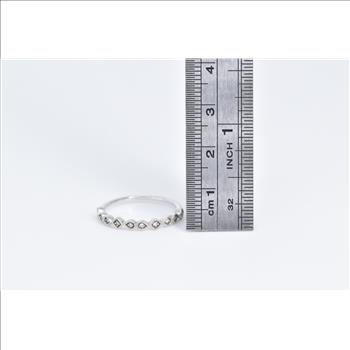 18K Bony Levy Diamond Stacking Wedding Band White Gold Ring, Size 7.25