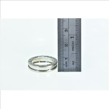 18K BVLGARI Designer Band B Zero Wedding Band White Gold Ring, Size 4.5