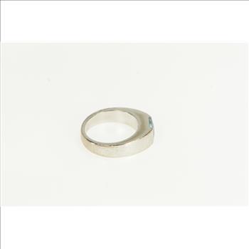 18K Cartier Aquamarine Tank Designer Statement Yellow Gold Ring, Size 5.75