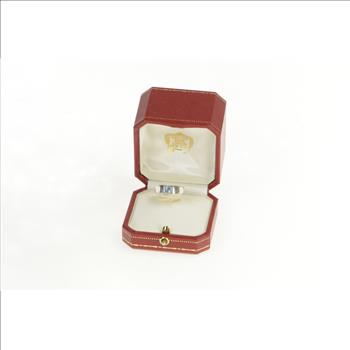 18K Cartier Aquamarine Tank Designer Statement Yellow Gold Ring, Size 5.75