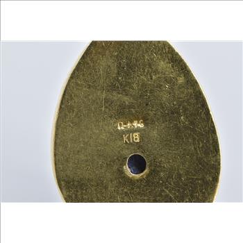 18K Carved Lapis Lazuli Mermaid Pear Ornate Yellow Gold Pendant