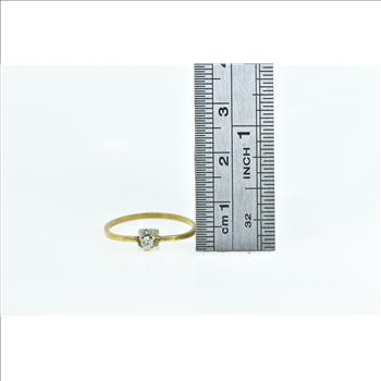 18K Classic Diamond Solitaire Classic Promise Yellow Gold Ring, Size 6.5