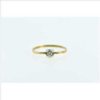 18K Classic Diamond Solitaire Classic Promise Yellow Gold Ring, Size 6.5