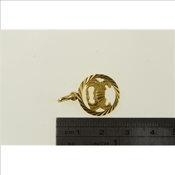 18K Crab Cancer Zodiac Sign Symbol Yellow Gold Charm/Pendant