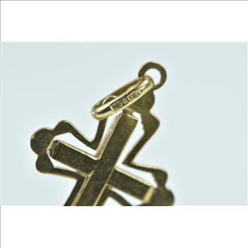 18K Cross Christian Faith Symbol Religious Yellow Gold Charm/Pendant