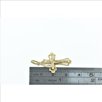 18K Cross Christian Faith Symbol Religious Yellow Gold Charm/Pendant