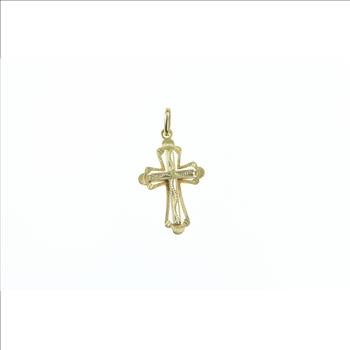 18K Cross Christian Faith Symbol Religious Yellow Gold Charm/Pendant