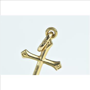18K Cross Christian Faith Symbol Religious Yellow Gold Charm/Pendant