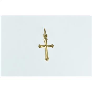18K Cross Christian Faith Symbol Religious Yellow Gold Charm/Pendant