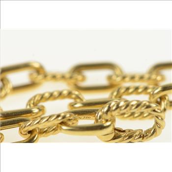 18K David Yurman Madison Paperclip Chain Yellow Gold Necklace 17.75