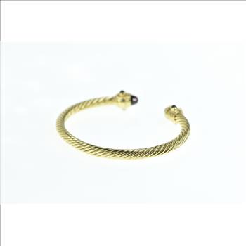 18K David Yurman Renaissance Designer Cuff Yellow Gold Bracelet 6.75