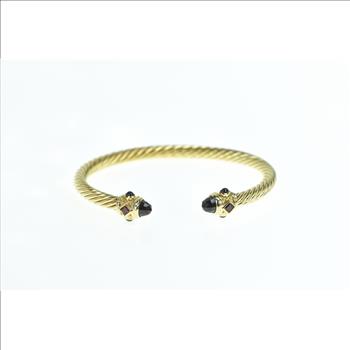 18K David Yurman Renaissance Designer Cuff Yellow Gold Bracelet 6.75