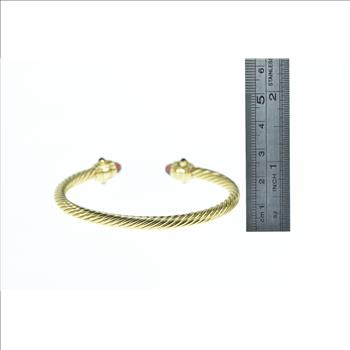18K David Yurman Renaissance Designer Cuff Yellow Gold Bracelet 6.75