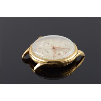 18K Doyle Chronograph Vintage Mechanical 17 Rubis Incarbloc Wrist Watch Yellow Gold