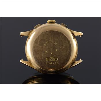 18K Doyle Chronograph Vintage Mechanical 17 Rubis Incarbloc Wrist Watch Yellow Gold