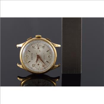 18K Doyle Chronograph Vintage Mechanical 17 Rubis Incarbloc Wrist Watch Yellow Gold