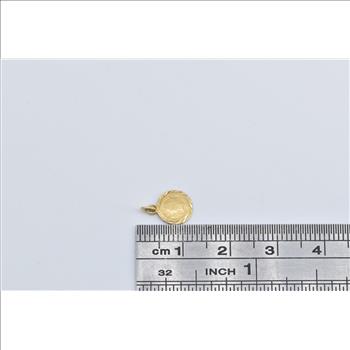 18K Eagle Face Tribute Coin Fashion Yellow Gold Charm/Pendant