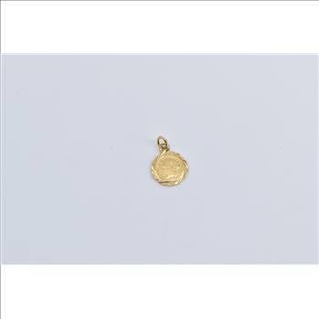 18K Eagle Face Tribute Coin Fashion Yellow Gold Charm/Pendant