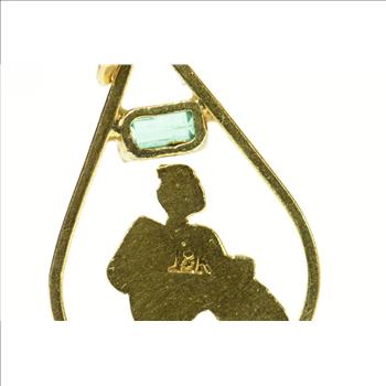 18K Emerald Aquarius Ganymede Astrology Zodiac Yellow Gold Charm/Pendant