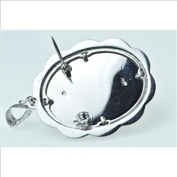 18K Gem Haired Painted Lady Blue Enamel Yellow Gold Pendant/Pin