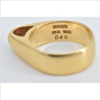 18K Georg Jensen Diamond Cathedral Engagement Yellow Gold Ring, Size 5.5