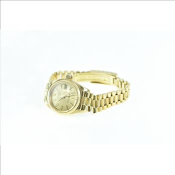 18k Gold Rolex Datejust 26mm 6927 Bark Bezel 1980's Watch - Women's