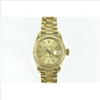18k Gold Rolex Datejust 26mm 6927 Bark Bezel 1980's Watch - Women's