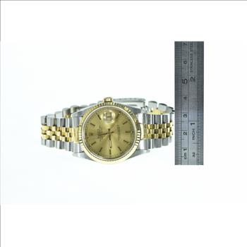 18K Gold Rolex Datejust Model 16233 Watch - Men's