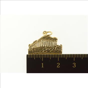 18K Greek Parthenon Landmark Souvenir Yellow Gold Charm/Pendant
