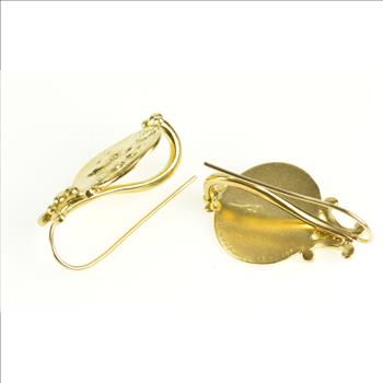 18K Helen Woodhull Designer Chariot Dangle Yellow Gold Earrings
